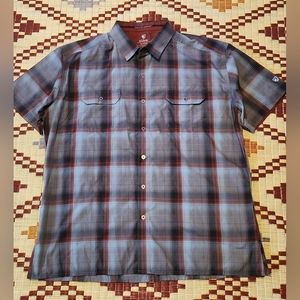 Mens Kuhl S/S Polyester Flannel Button up. Sz Large. EUC.